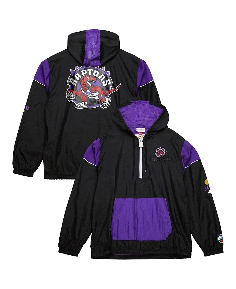 Mitchell & Ness Men's and Women's Black Toronto Raptors Hardwood Classics Team Og 3.0 Anorak Half-Zip Windbreaker Jacket