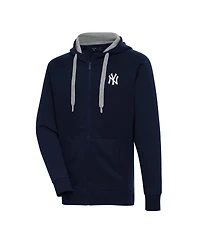 Antigua Men's Navy New York Yankees Metallic Victory Full-Zip Hoodie Jacket