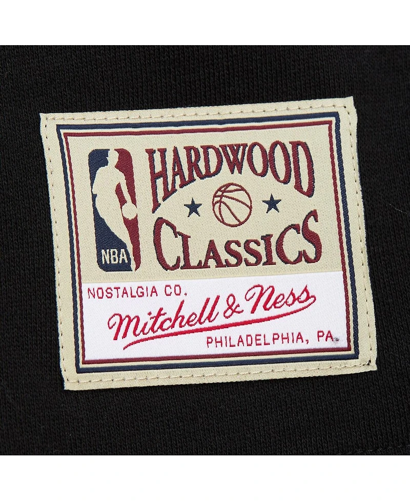 Mitchell & Ness Women's Black Philadelphia 76ers Hardwood Classics Cropped Pullover Hoodie
