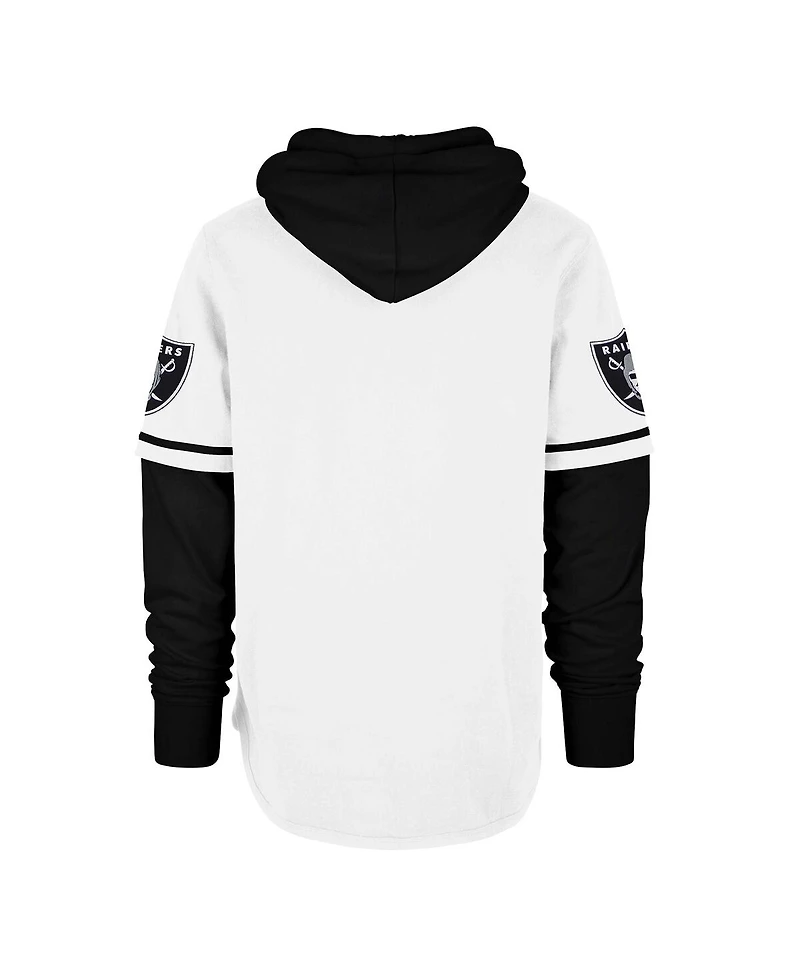 '47 Brand Men's White Las Vegas Raiders Trifecta Shortstop Pullover Hoodie