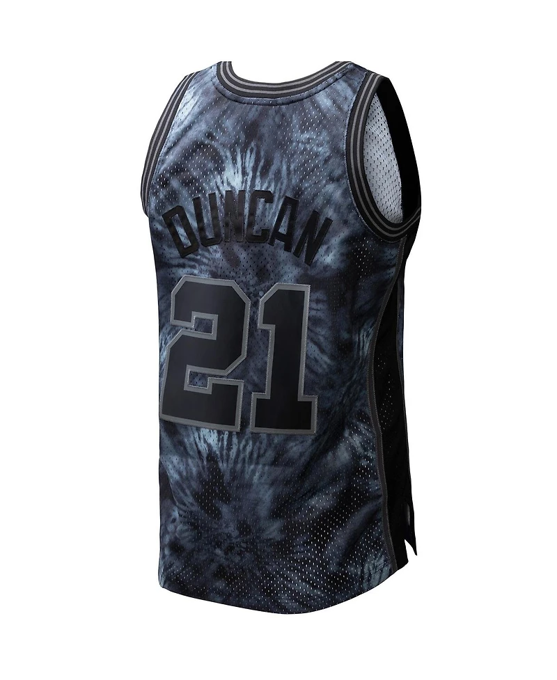 Mitchell & Ness Men's Tim Duncan Black San Antonio Spurs Hardwood Classics 1998/99 Tie-Dye Swingman Jersey