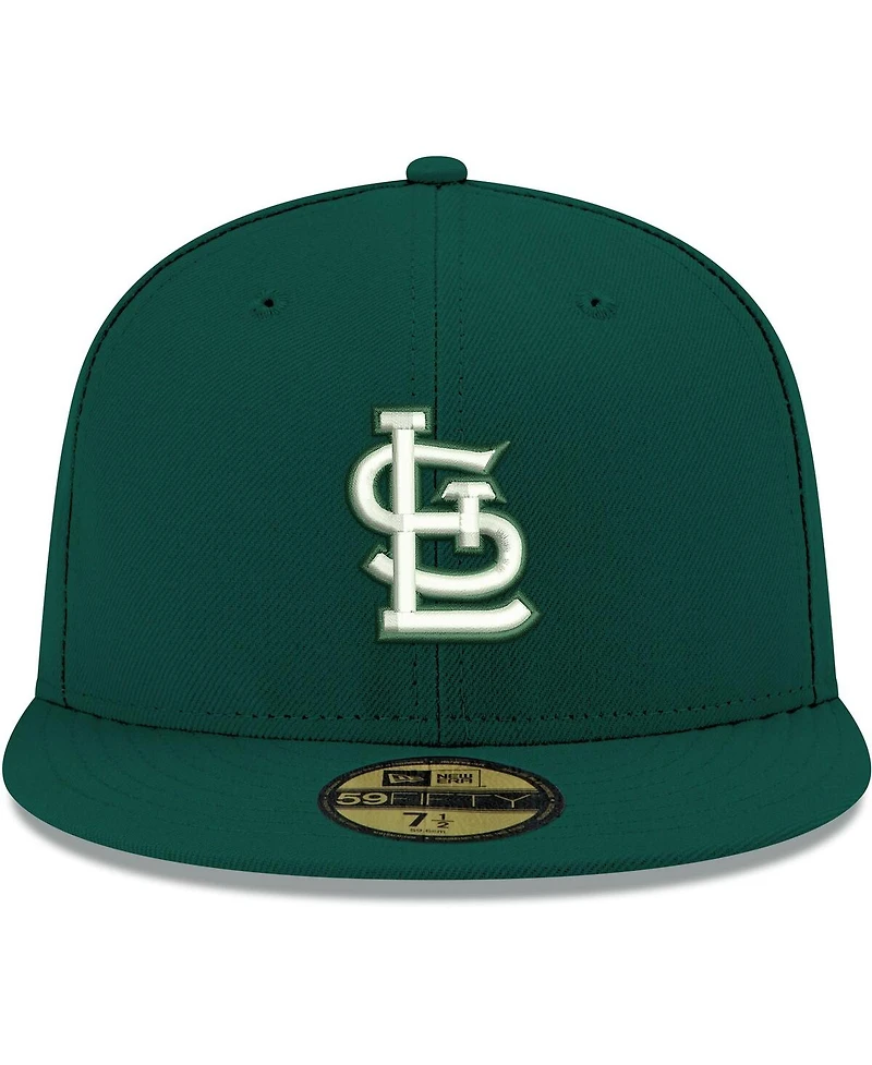 New Era Men's Green St. Louis Cardinals White Logo 59FIFTY Fitted Hat