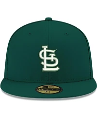 New Era Men's Green St. Louis Cardinals White Logo 59FIFTY Fitted Hat