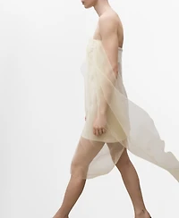 Mango Women's Short Chiffon Combined Dress