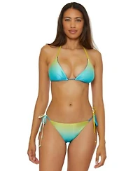 Trina Turk Womens West Palm Reversible Triangle Bikini Top Side Tie Bottoms