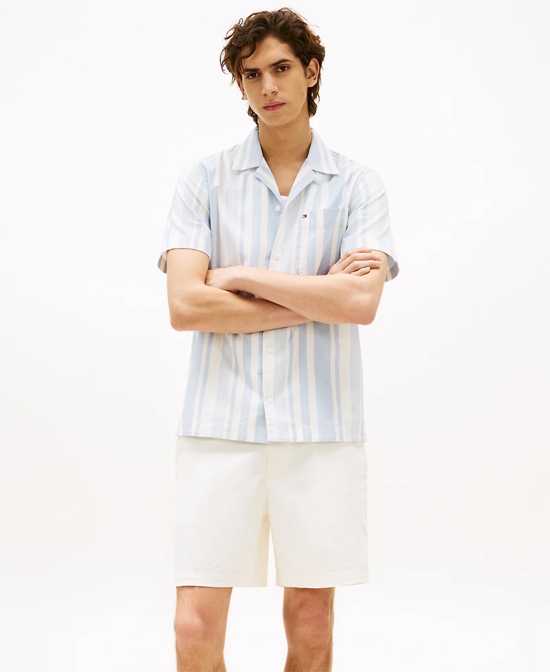 Tommy Hilfiger Men's Relaxed-Fit Stripe Camp Shirt
