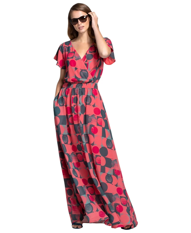 HotSquash London Women's Chiffon Wrap Top Maxi Dress