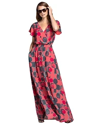 HotSquash London Women's Chiffon Wrap Top Maxi Dress