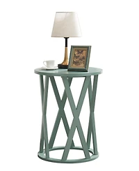 Kings Brand Furniture Emma Side End Table - Modern Round Farmhouse Accent for Living Room, Bedroom, Office