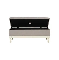 Tufted upholstered storage bench with soft-close lid, interior storage, and antique cream wood legs, perfect for bedrooms or entryways-The Pop Home