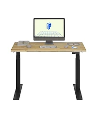 Flexispot E7-commercial 48 W Electric Adjustable Standing Desk, Rubber Wood Top, Black Base