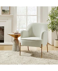 Barbara Wooden Arm Chair with Metal Legs