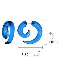 Bling Jewelry Round Swirl Spiral Tribal Fake Faux Ear Plug Taper Earrings Acrylic Resin Steel