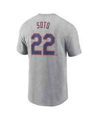 Nike Men's Juan Soto Heather Gray New York Mets Fuse Name Number T-Shirt