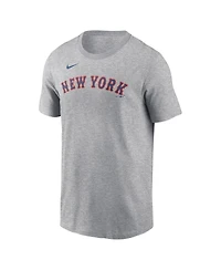 Nike Men's Kodai Senga Heather Gray New York Mets Fuse Name Number T-Shirt