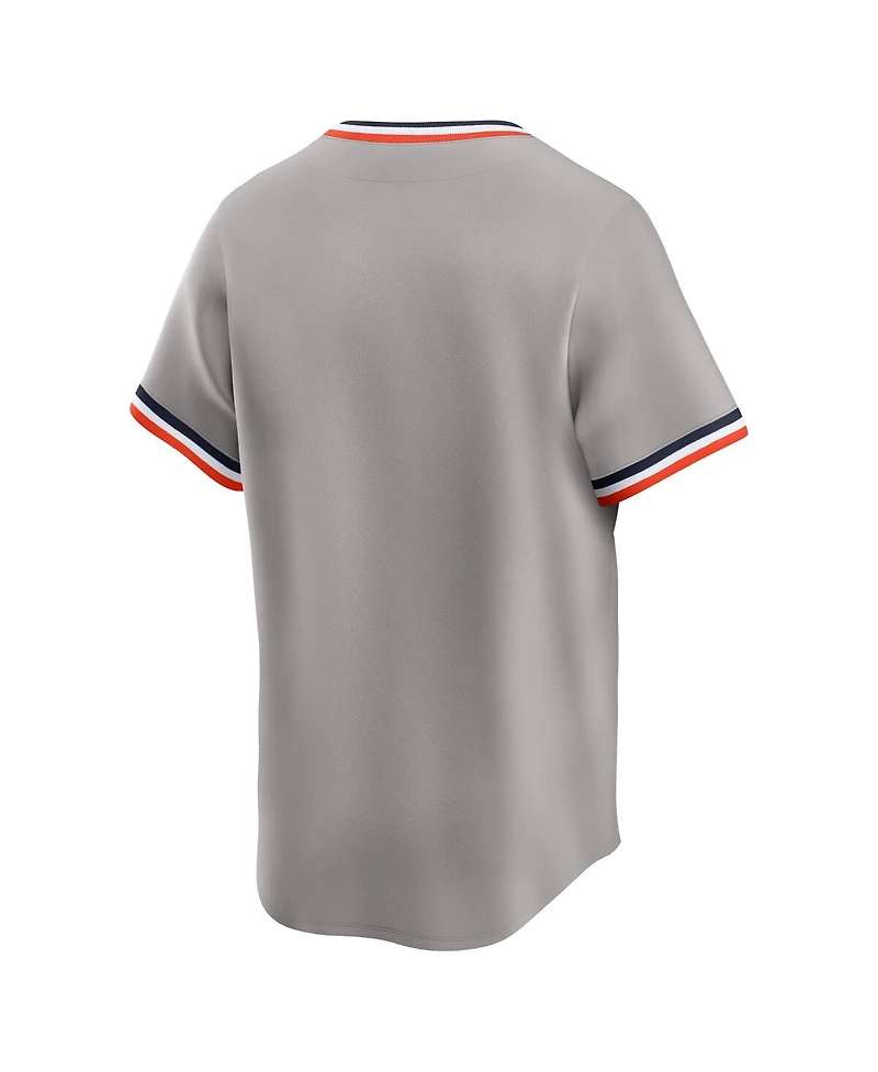 Nike Men's Gray Detroit Tigers Throwback Cooperstown Collection Limited Jersey