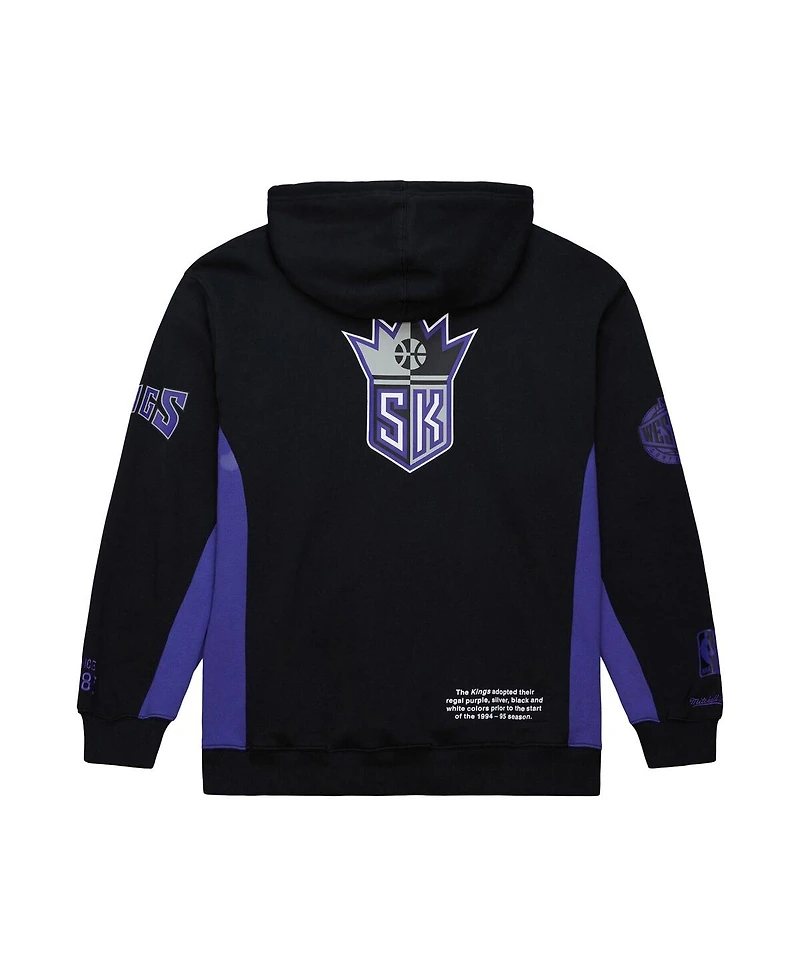 Mitchell & Ness Men's Black Sacramento Kings Hardwood Classics Team Origins Fleece Pullover Hoodie