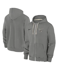 Nike Men's Charcoal Washington Nationals Authentic Collection Travel Performance Full-Zip Hoodie