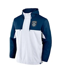 Fanatics Men's Navy San Diego Fc Free Kick Woven Quarter-Zip Hoodie Jacket