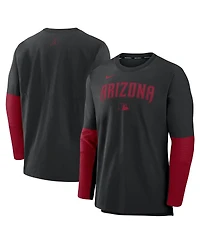 Nike Men's Black/Red Arizona Diamondbacks Authentic Collection Player Lightweight Performance Long Sleeve Top