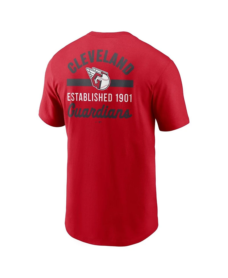 Nike Men's Red Cleveland Guardians 2-Hit T-Shirt