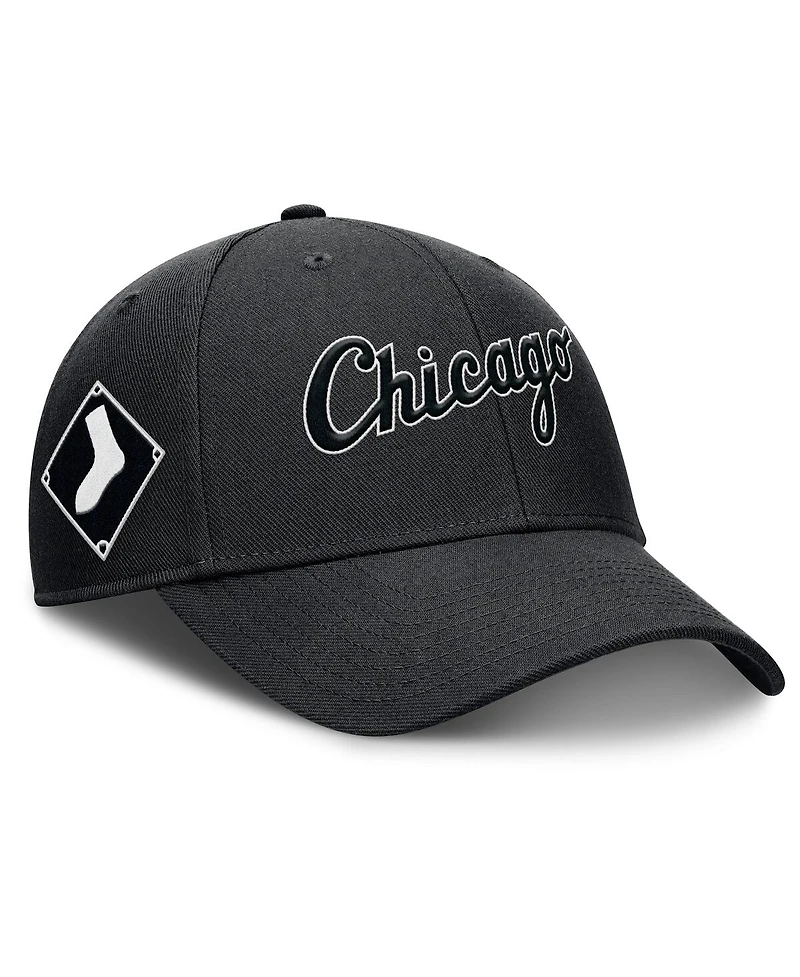 Nike Men's Black Chicago White Sox Rise Gaberdine Adjustable Hat