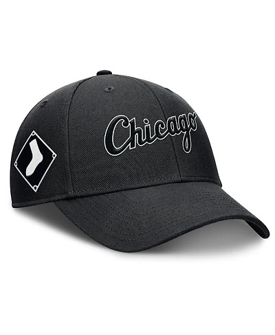 Nike Men's Black Chicago White Sox Rise Gaberdine Adjustable Hat