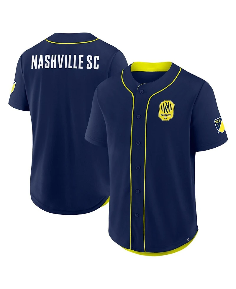 Fanatics Men's Navy Nashville Sc Injury Time Baseball Jersey
