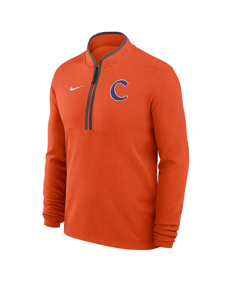 Nike Men's Orange Clemson Tigers Baseball Logo Victory Performance Half-Zip Pullover Hoodie