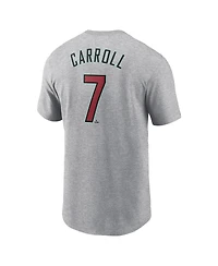 Nike Men's Corbin Carroll Heather Gray Arizona Diamondbacks Fuse Name Number T-Shirt