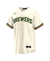 Nike Men's Brice Turang Cream Milwaukee Brewers Home Replica Jersey