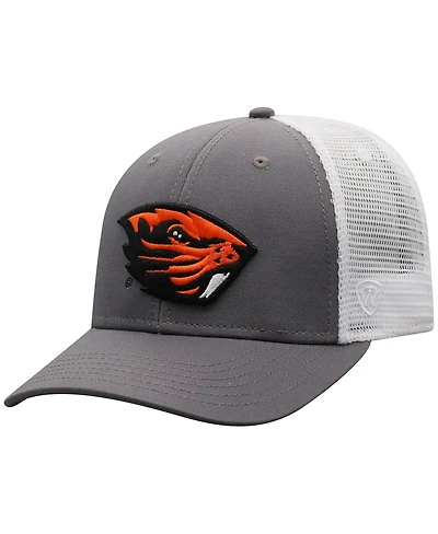 Top of the World Men's Gray/White Oregon State Beavers Victory Baseline Trucker Adjustable Hat
