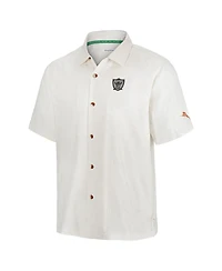 Tommy Bahama Men's White Las Vegas Raiders Coconut Matchup Camp Throwback Button-Up Shirt