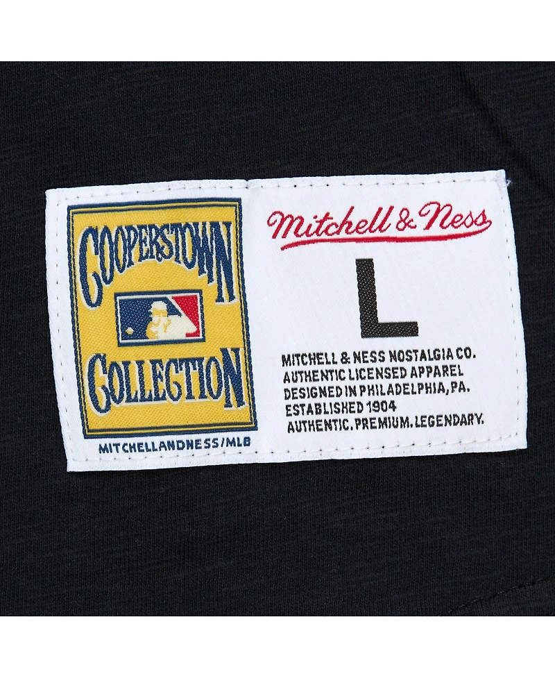 Mitchell & Ness Men's Black San Francisco Giants Cooperstown Collection Legendary Raglan Slub Henley 3/4-Sleeve T-Shirt