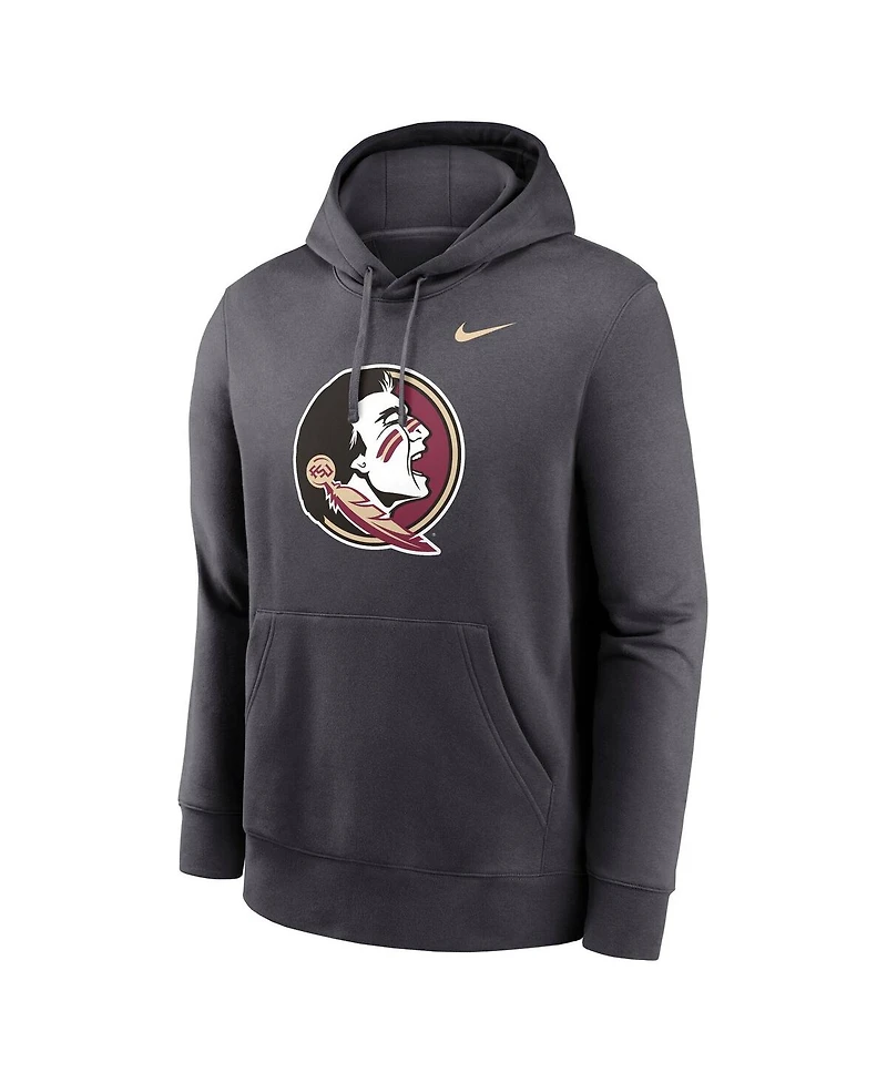 Nike Men's Anthracite Florida State Seminoles Primetime Club Fleece Pullover Hoodie