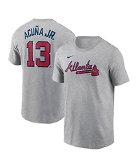 Nike Men's Ronald Acuna Jr. Gray Atlanta Braves Fuse Name Number T-Shirt