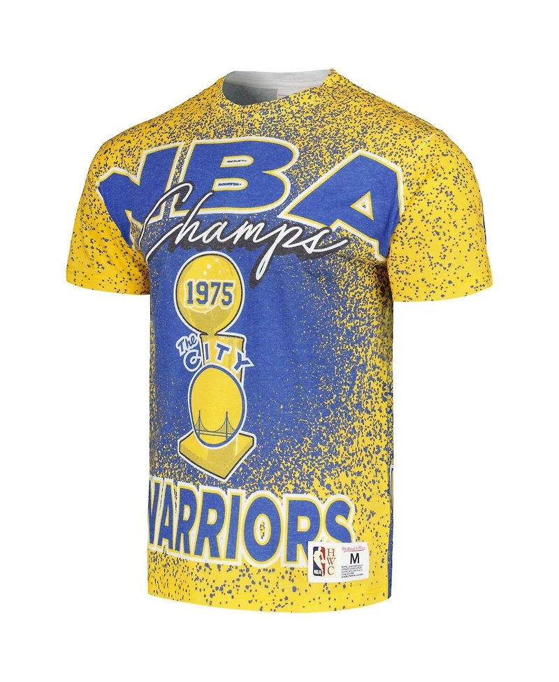 Mitchell & Ness Men's Gold Golden State Warriors Hardwood Classics 1975 Nba Champions Champ City T-Shirt