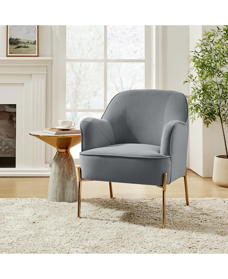 Barbara Wooden Arm Chair with Metal Legs