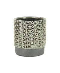 Round Geometric Ceramic Planter X2013 Stylish Pot For Indoor Outdoor Plants