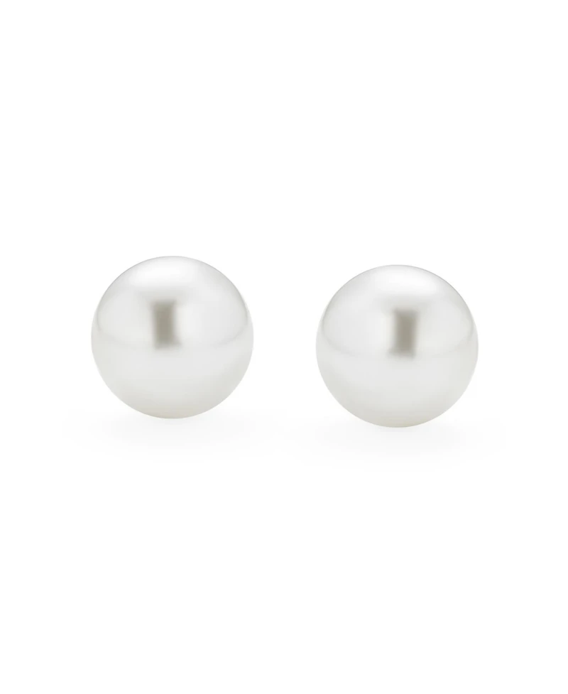 Bling Jewelry Simple Simulated Classic Black Grey White Pink Pearl Stud Ball Earrings .925 Sterling Silver