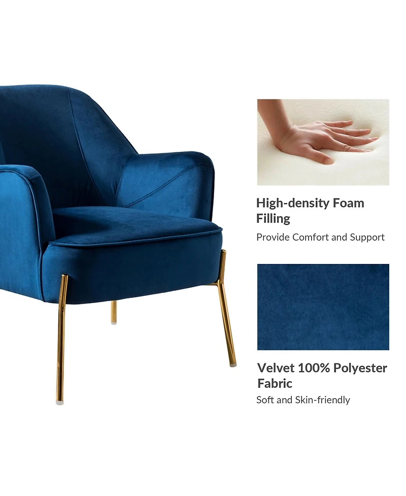 Barbara Wooden Arm Chair with Metal Legs