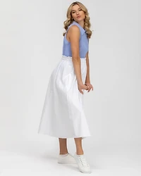 Pietro Brunelli Maternity Poplin Hidden Pocket Midi Olivia Skirt