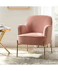 Barbara Wooden Arm Chair with Metal Legs