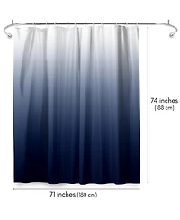 Americanflat 71x74 Ombre Blue Shower Curtain - Water Resistant - Polyester Fabric