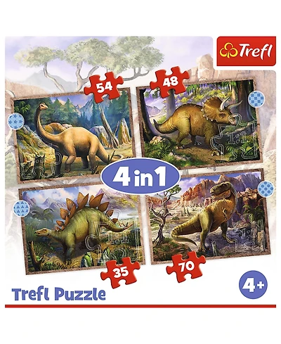 Trefl Preschool 4 in 1 Puzzle - Interesting Dinosaurs