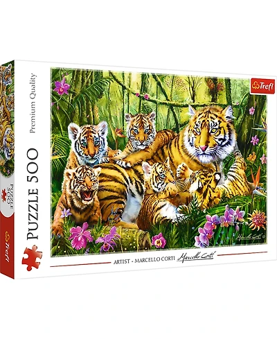 Trefl Red 500 Piece Puzzle - Family of tigers