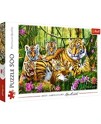 Trefl Red 500 Piece Puzzle - Family of tigers