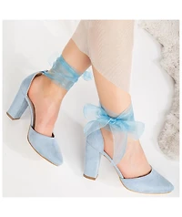 Gisele High Block Heels with Ribbon