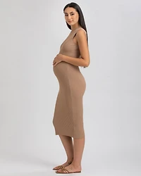 Pietro Brunelli Maternity Maternity Sleeveless Fitted Rib Knit Iris Dress