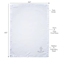 Lambs & Ivy Baby Heaven Sent Baptism/Christening Soft White Fleece Blanket